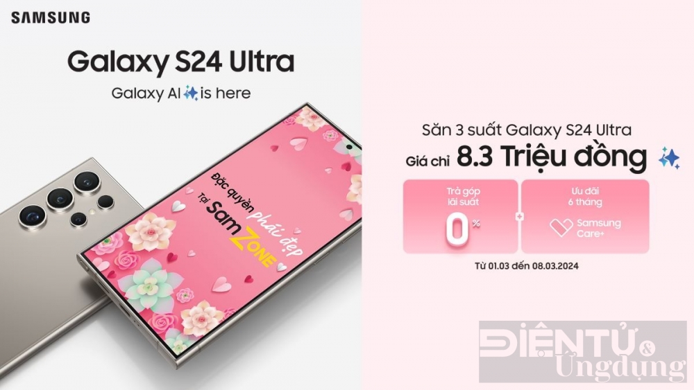 Ngày 8/3 cơ hội hiếm có để các quý cô sở hữu Galaxy S24 Ultra tại SamZone