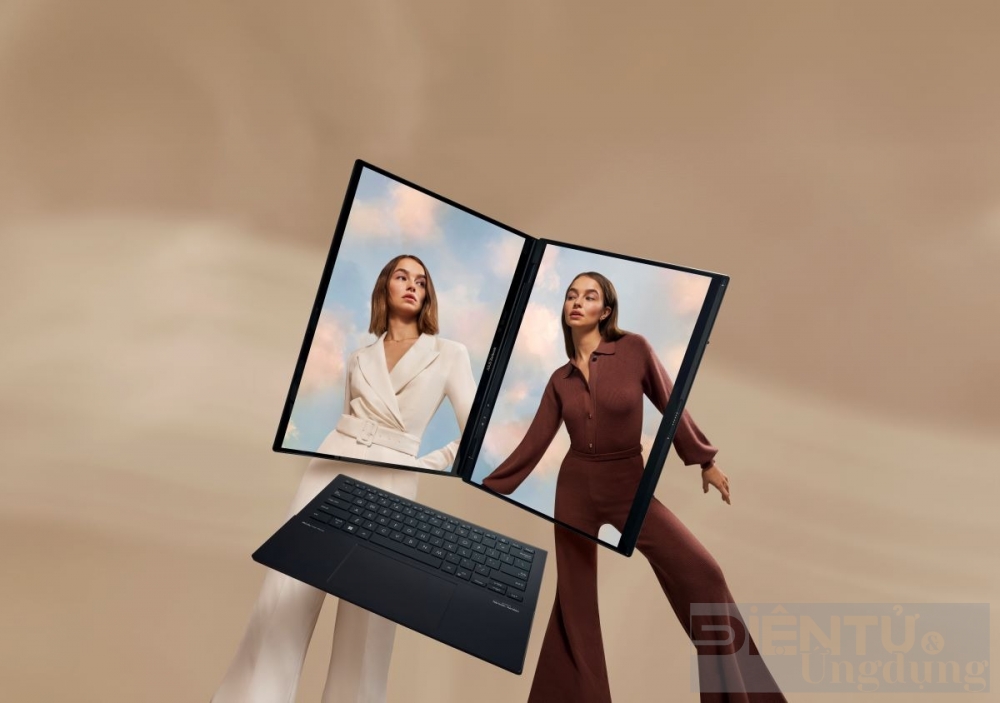 nhan doi quyen nang voi laptop hai man hinh asus zenbook duo