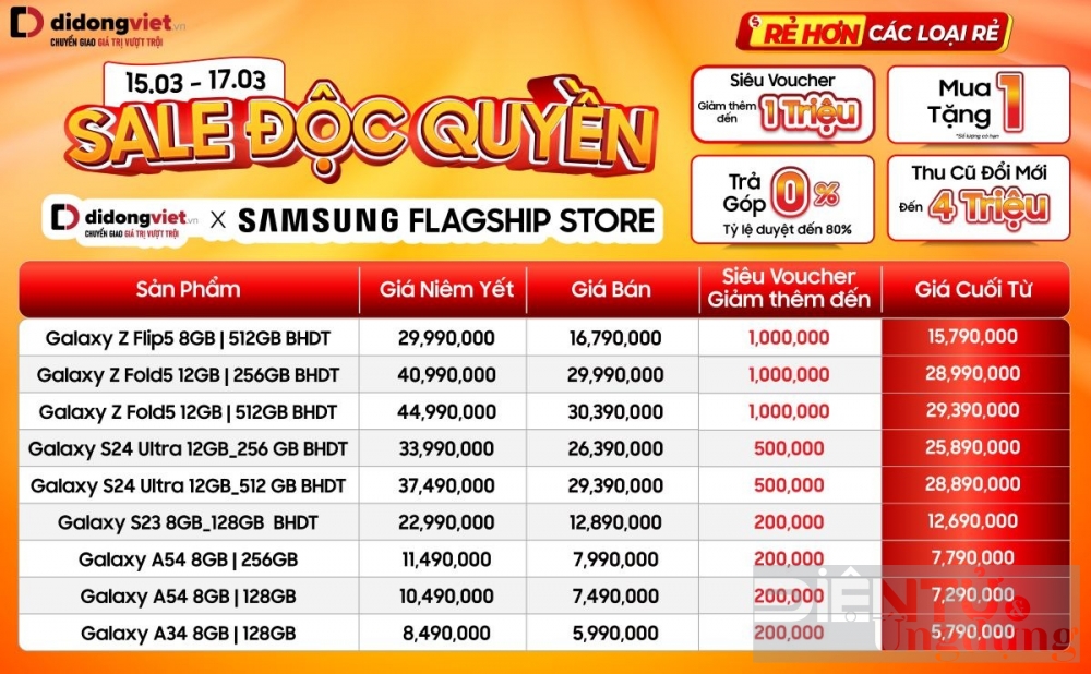 nhieu dien thoai samsung giam den 50