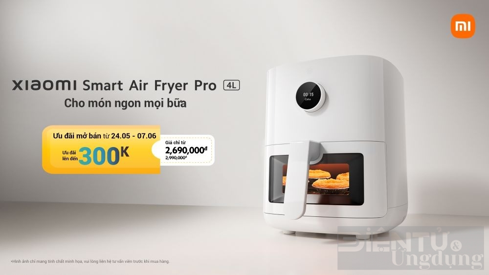 noi chien khong dau xiaomi smart air fryer pro 4l giai phap da nang cho can bep thong minh