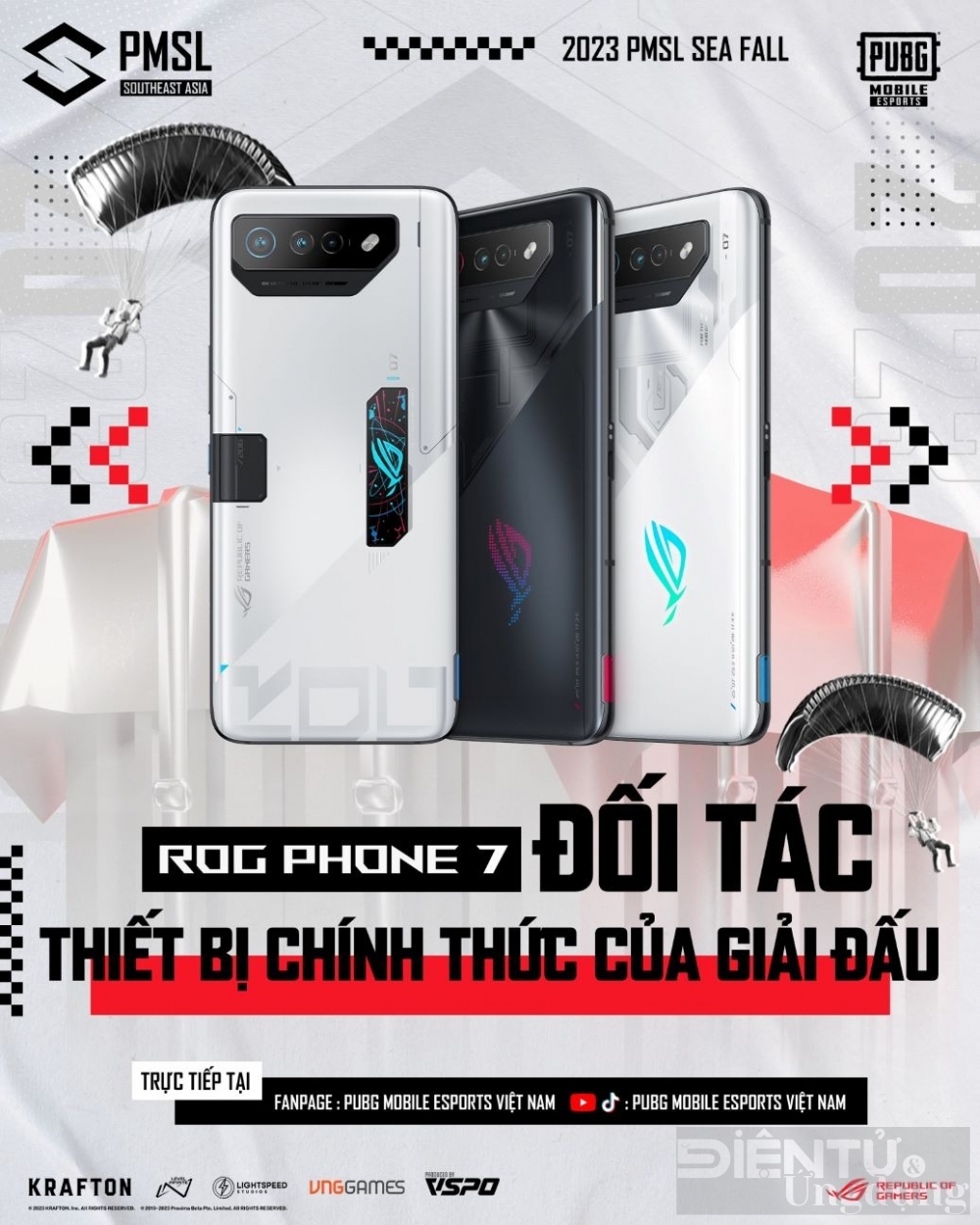 rog phone 7 la thiet bi thi dau chinh thuc tai 2023 pubg mobile super league sea fall