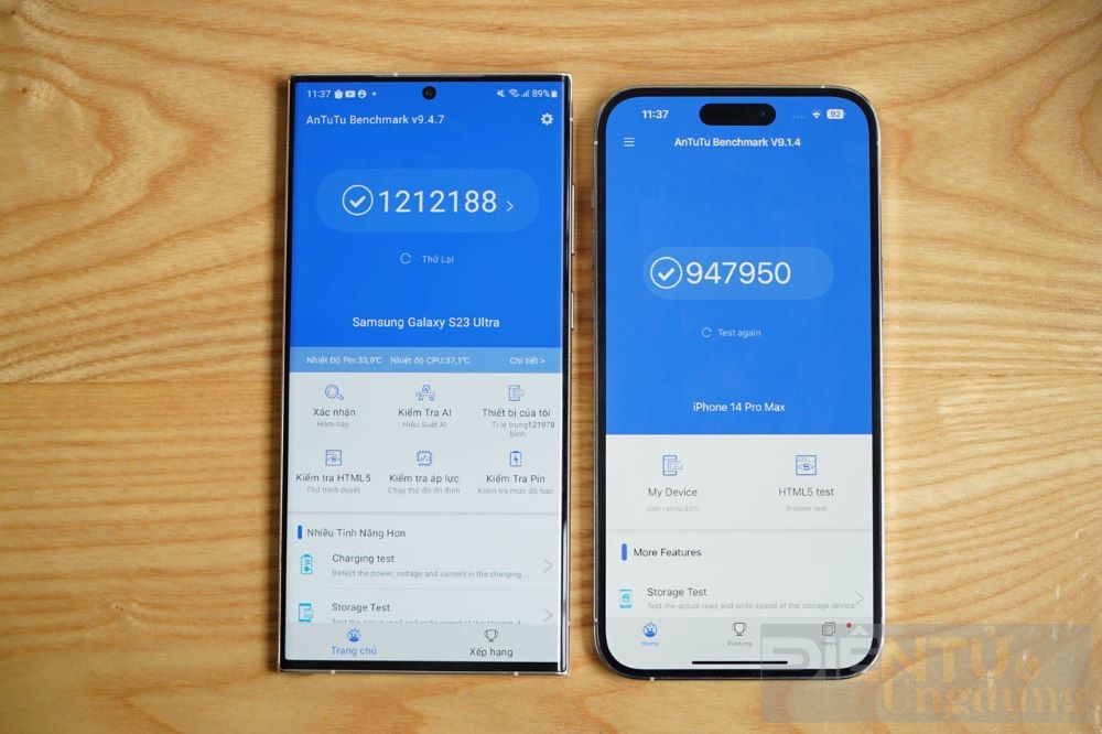 samsung galaxy s23 ultra iphone 14 pro max ky phung dich thu