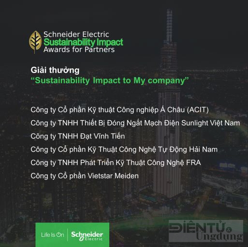 schneider electric trao giai thuong sustainability impact awards