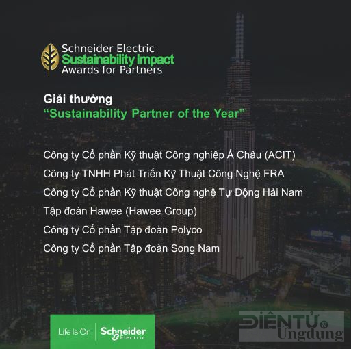 schneider electric trao giai thuong sustainability impact awards