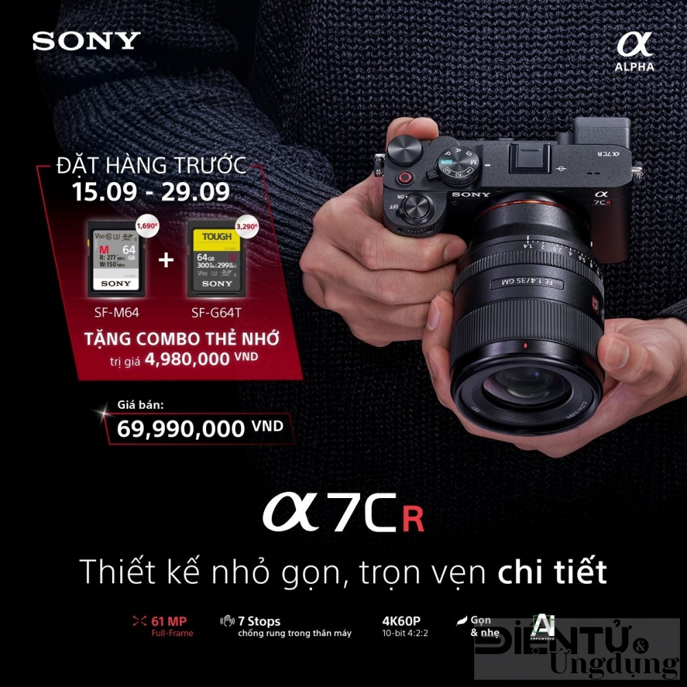 sony ra mat bo doi may anh nho gon chat luong alpha 7cr va 7c ii