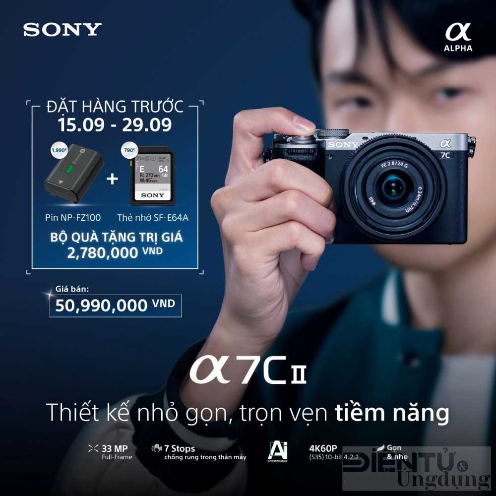 sony ra mat bo doi may anh nho gon chat luong alpha 7cr va 7c ii