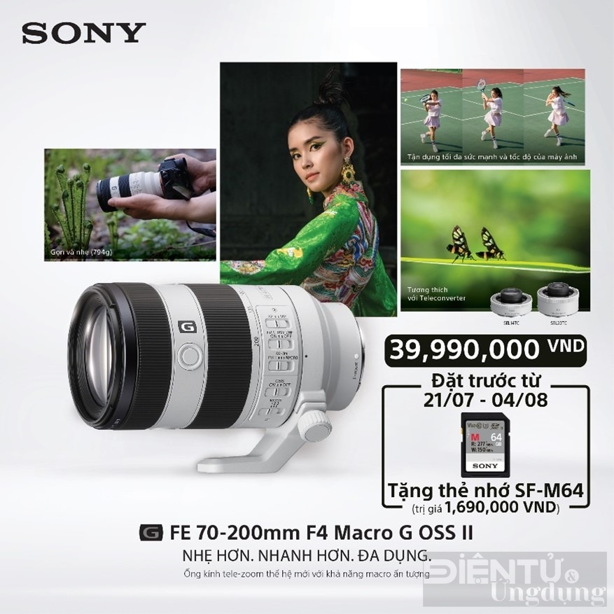 sony ra mat ong kinh fe 70 200mm f4 macro g oss ii