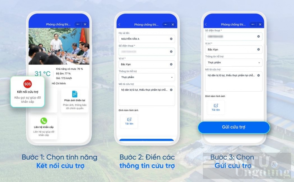 su dung mini app tren zalo de ket noi cuu tro khan cap trong mua mua bao