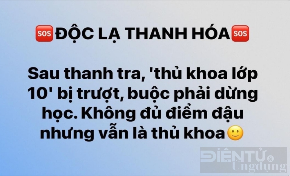 Thanh Hóa: Thủ khoa trượt lớp 10 vì nhầm lẫn chấm thi