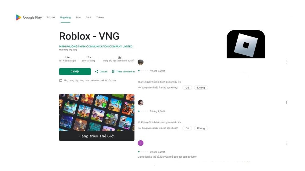 vua moi phat hanh roblox cua vng bat ngo hung bao danh gia 1 sao