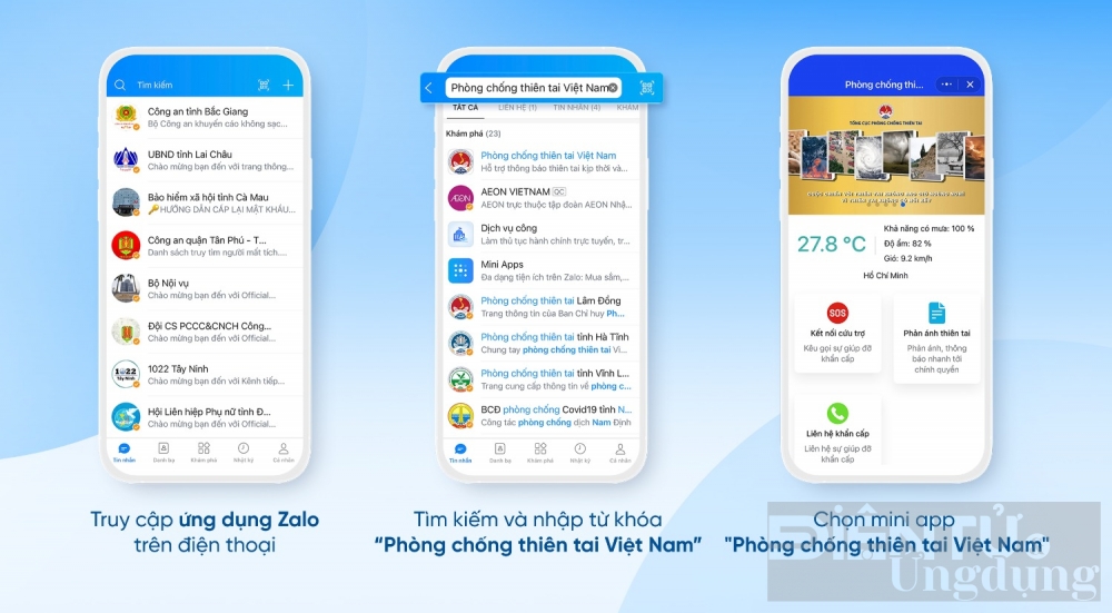 zalo mini app phong chong thien tai viet nam cong cu ho tro khan cap trong mua mua bao